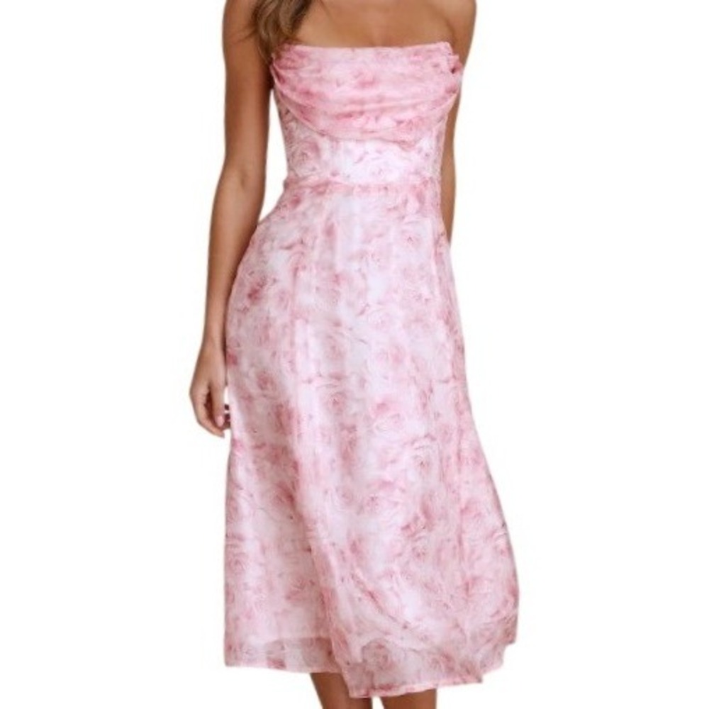 Hello Molly Womens 4 Floral Fancy Day Midi Dress Pink